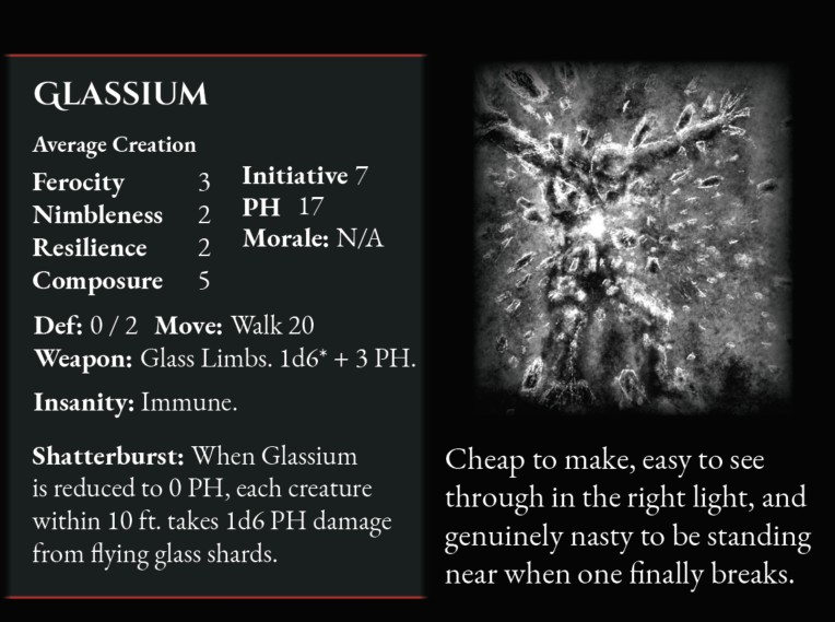 Glassium stat block